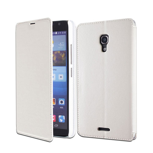 Leather Case Stands Flip Cover for Huawei Ascend Mate 2 White