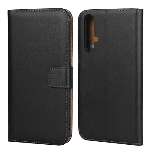 Leather Case Stands Flip Cover for Huawei Honor 20 Black