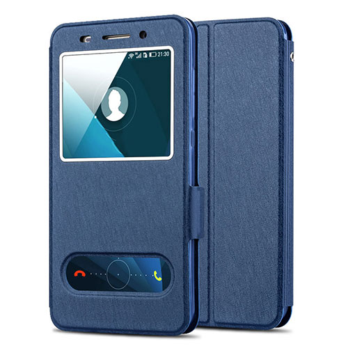 Leather Case Stands Flip Cover for Huawei Honor 4X Blue