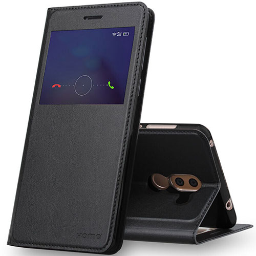 Leather Case Stands Flip Cover for Huawei Honor 6X Black