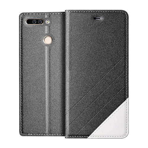 Leather Case Stands Flip Cover for Huawei Honor V9 Gray