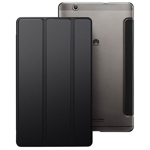 Leather Case Stands Flip Cover for Huawei MediaPad M3 Black