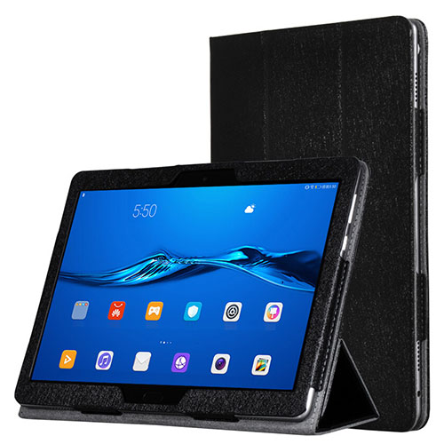 Leather Case Stands Flip Cover for Huawei MediaPad M3 Lite Black
