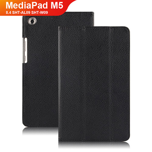 Leather Case Stands Flip Cover for Huawei MediaPad M5 8.4 SHT-AL09 SHT-W09 Black