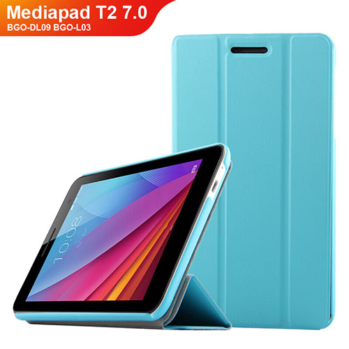 Leather Case Stands Flip Cover for Huawei Mediapad T2 7.0 BGO-DL09 BGO-L03 Sky Blue