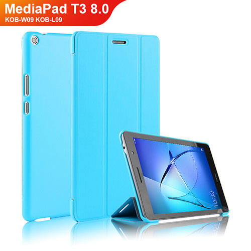 Leather Case Stands Flip Cover for Huawei MediaPad T3 8.0 KOB-W09 KOB-L09 Sky Blue