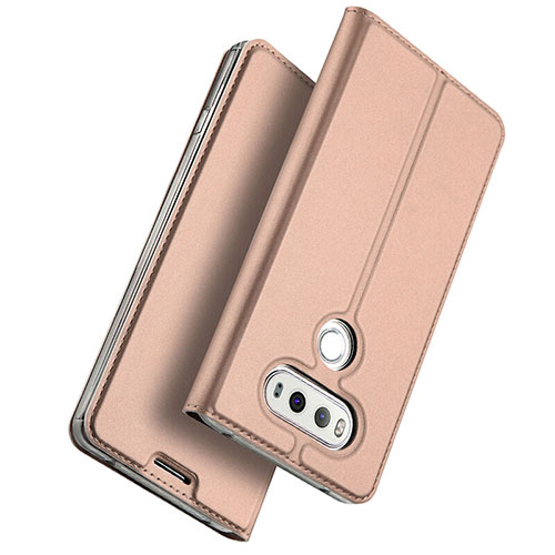 Leather Case Stands Flip Cover for LG G6 Rose Gold