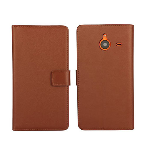 Leather Case Stands Flip Cover for Microsoft Lumia 640 XL Lte Brown