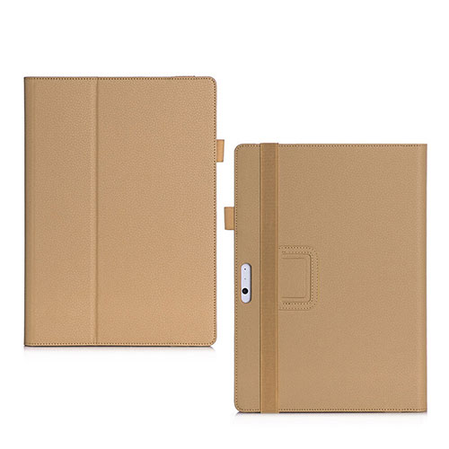 Leather Case Stands Flip Cover for Microsoft Surface Pro 3 Gold