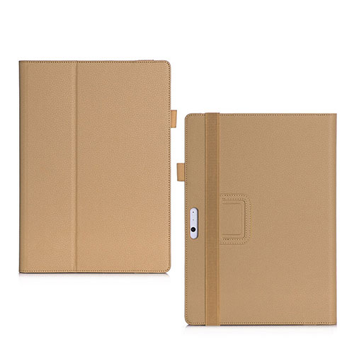 Leather Case Stands Flip Cover for Microsoft Surface Pro 4 Gold