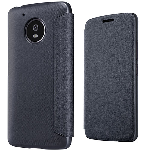 Leather Case Stands Flip Cover for Motorola Moto G5 Black