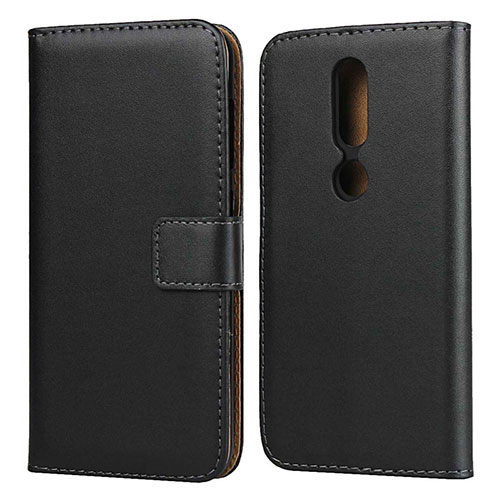 Leather Case Stands Flip Cover for Nokia 4.2 Black