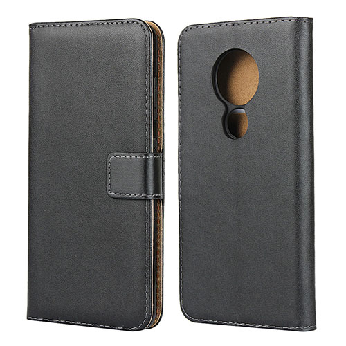 Leather Case Stands Flip Cover for Nokia 7.2 Black