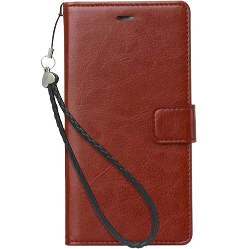 Leather Case Stands Flip Cover for Nokia X3 Brown