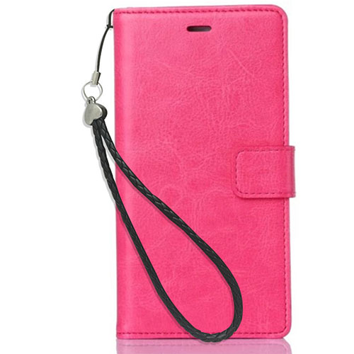 Leather Case Stands Flip Cover for Nokia X3 Hot Pink