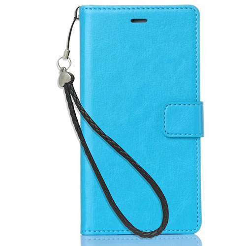 Leather Case Stands Flip Cover for Nokia X3 Sky Blue