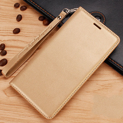 Leather Case Stands Flip Cover for Nokia X7 Gold