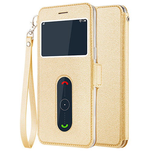 Leather Case Stands Flip Cover for OnePlus 5 Gold