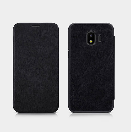 Leather Case Stands Flip Cover for Samsung Galaxy Grand Prime Pro (2018) Black