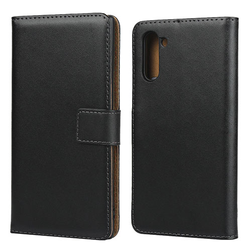 Leather Case Stands Flip Cover for Samsung Galaxy Note 10 5G Black