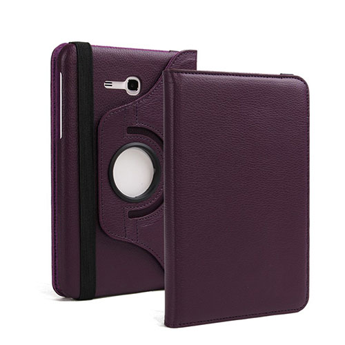 Leather Case Stands Flip Cover for Samsung Galaxy Tab 3 Lite 7.0 T110 T113 Purple