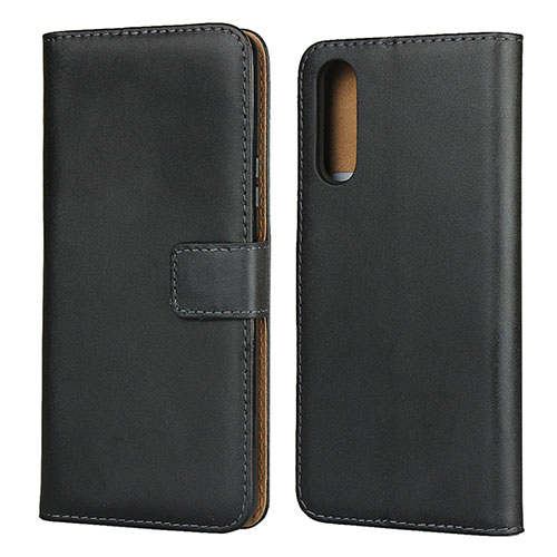 Leather Case Stands Flip Cover for Sony Xperia 10 II Black