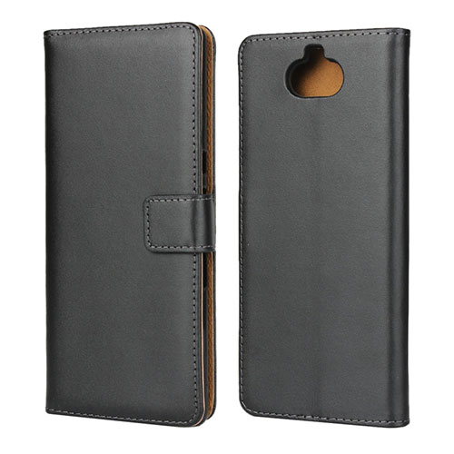 Leather Case Stands Flip Cover for Sony Xperia XA3 Black