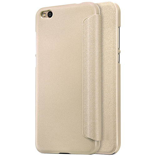 Leather Case Stands Flip Cover for Xiaomi Mi 5C Gold
