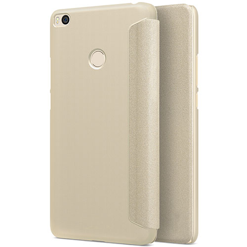 Leather Case Stands Flip Cover for Xiaomi Mi Max 2 Gold