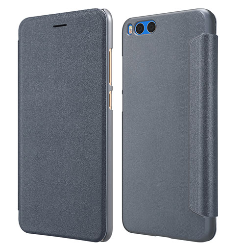 Leather Case Stands Flip Cover for Xiaomi Mi Note 3 Gray