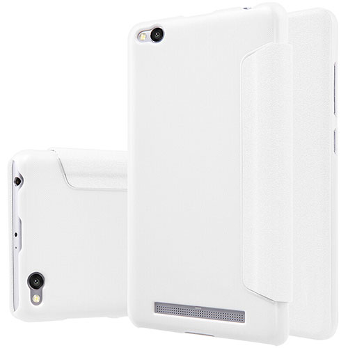 Leather Case Stands Flip Cover for Xiaomi Redmi 3 White