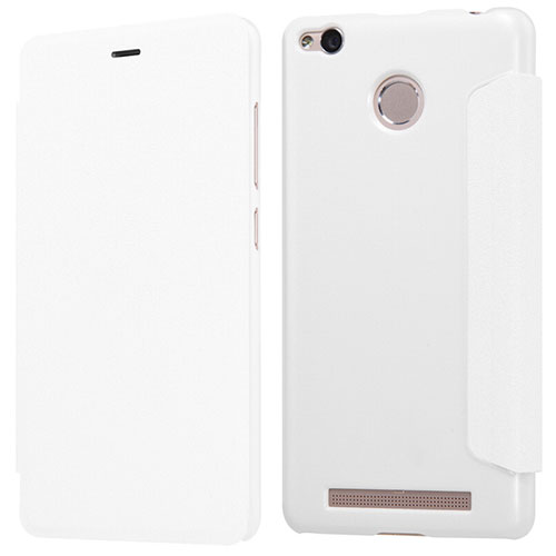 Leather Case Stands Flip Cover for Xiaomi Redmi 3X White