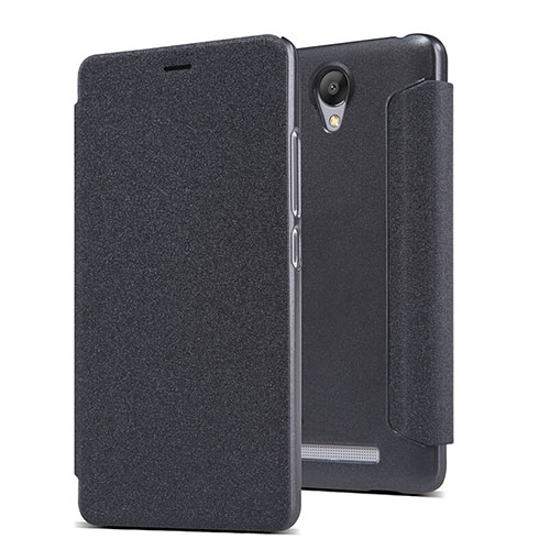 Leather Case Stands Flip Cover for Xiaomi Redmi Note 2 Black