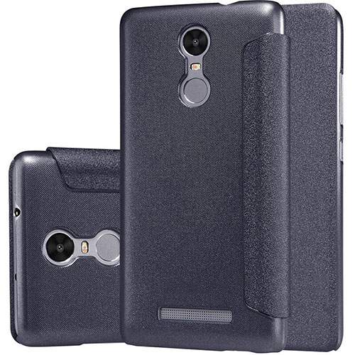 Leather Case Stands Flip Cover for Xiaomi Redmi Note 3 Black