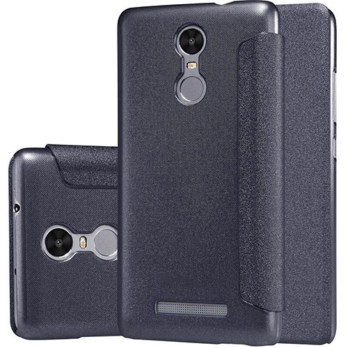 Leather Case Stands Flip Cover for Xiaomi Redmi Note 3 MediaTek Black