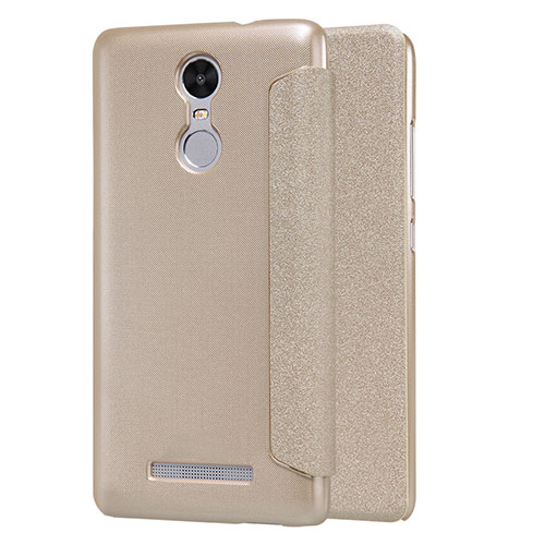 Leather Case Stands Flip Cover for Xiaomi Redmi Note 3 Pro Gold