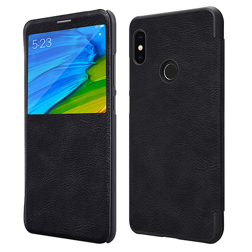 Leather Case Stands Flip Cover for Xiaomi Redmi Note 5 Black