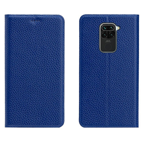 Leather Case Stands Flip Cover G04 Holder for Xiaomi Redmi 10X 4G Blue