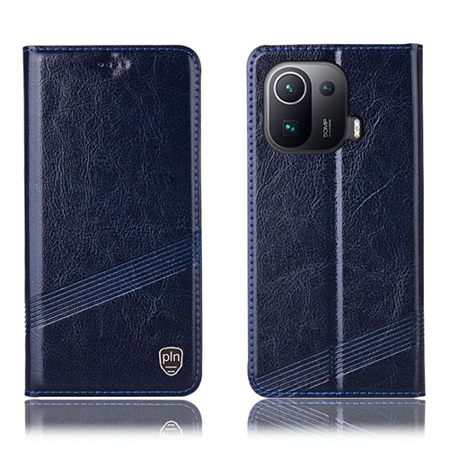 Leather Case Stands Flip Cover H06P Holder for Xiaomi Mi 11 Pro 5G Blue