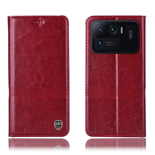 Leather Case Stands Flip Cover H07P Holder for Xiaomi Mi 11 Ultra 5G Red