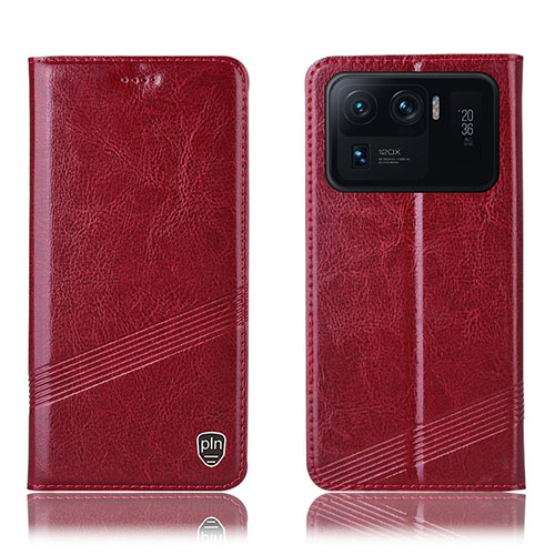 Leather Case Stands Flip Cover H09P Holder for Xiaomi Mi 11 Ultra 5G Red