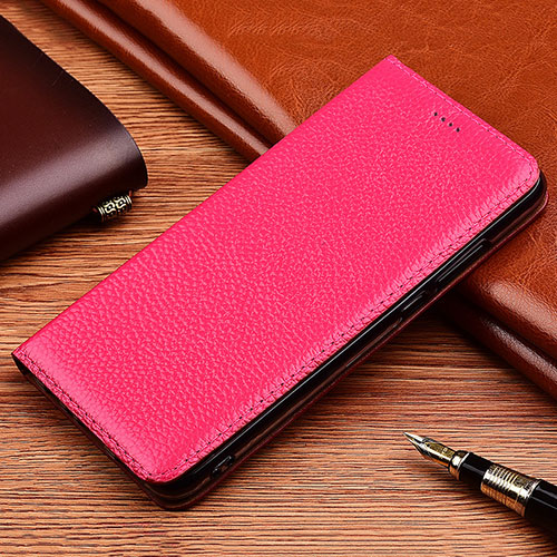 Leather Case Stands Flip Cover H11 Holder for Apple iPhone 13 Hot Pink