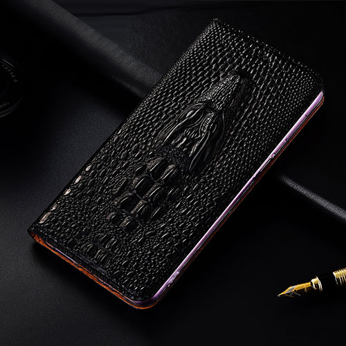 Leather Case Stands Flip Cover H15 Holder for Apple iPhone 13 Pro Black