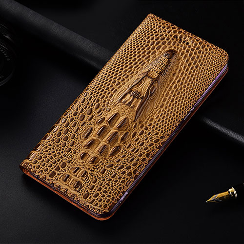 Leather Case Stands Flip Cover H15 Holder for Apple iPhone 15 Pro Max Brown