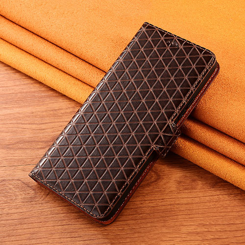 Leather Case Stands Flip Cover H21 Holder for Apple iPhone 13 Brown