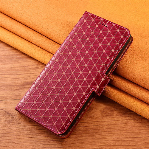 Leather Case Stands Flip Cover H21 Holder for Apple iPhone 14 Red
