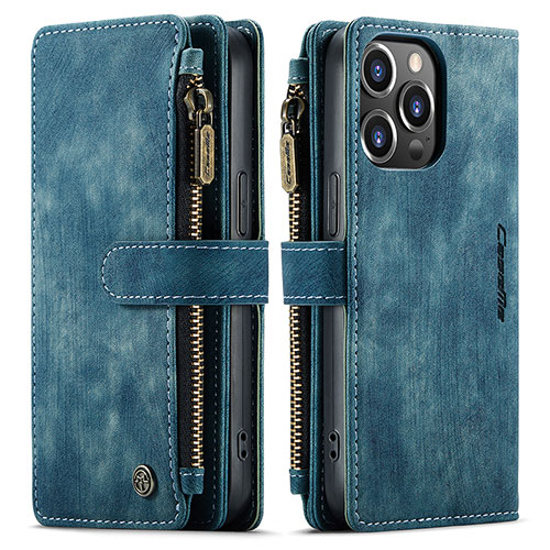 Leather Case Stands Flip Cover H27 Holder for Apple iPhone 14 Pro Blue
