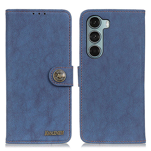 Leather Case Stands Flip Cover Holder A01D for Motorola Moto G200 5G Blue