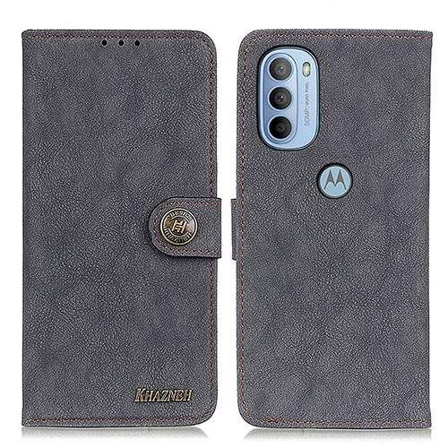 Leather Case Stands Flip Cover Holder A01D for Motorola Moto G41 Black