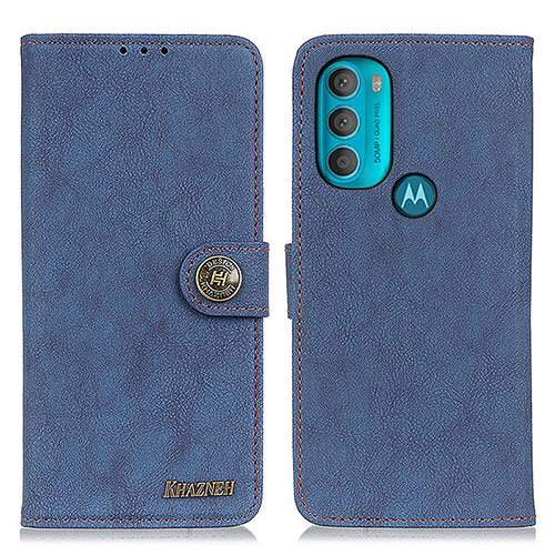 Leather Case Stands Flip Cover Holder A01D for Motorola Moto G71 5G Blue